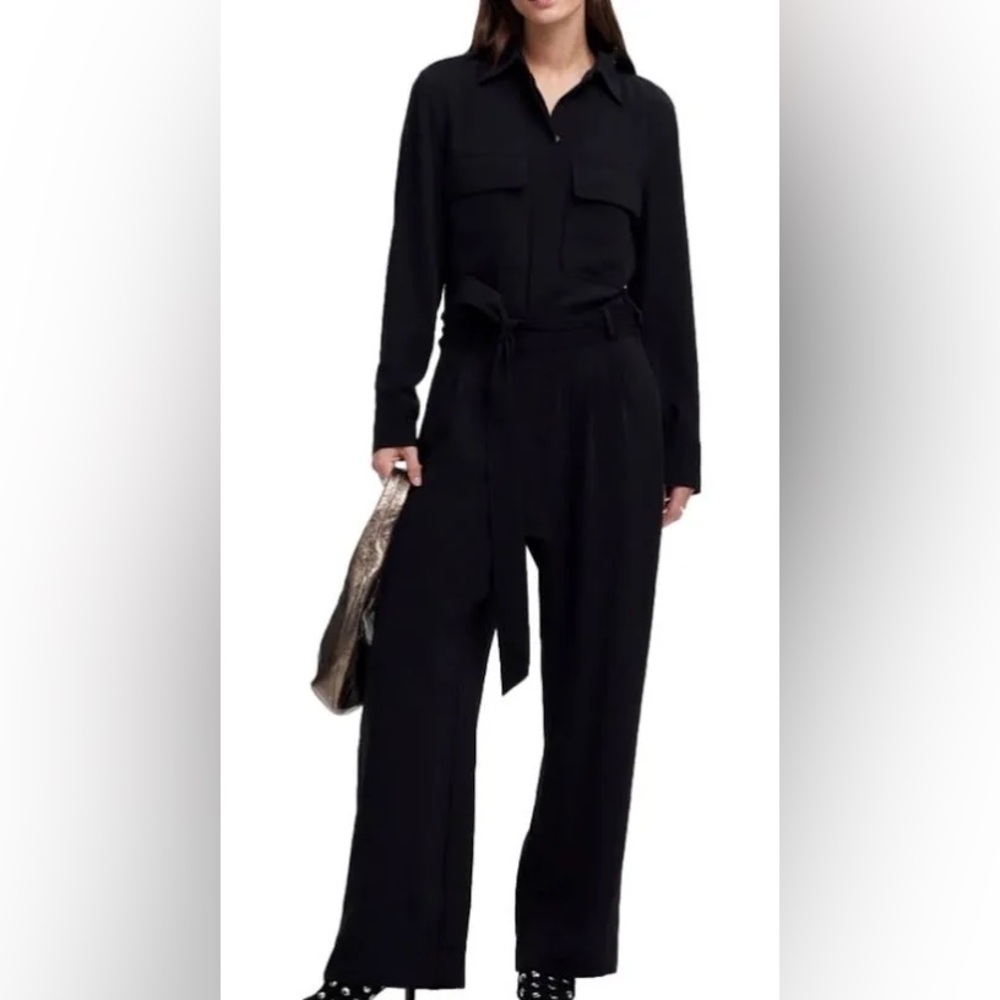 Madewell Tie Waist Straight Leg Jumpsuit
